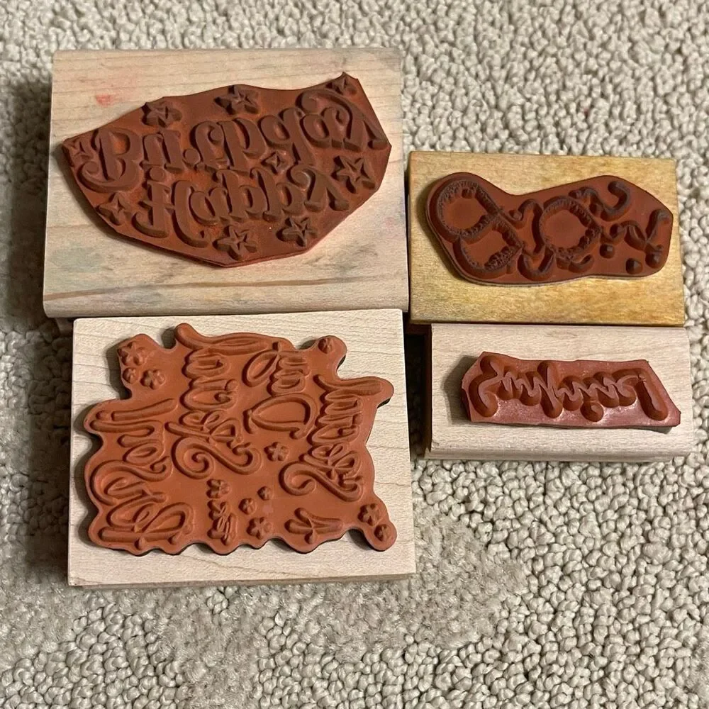 Happy Birthday Stamping Set Mix Brands Rubber Stamps